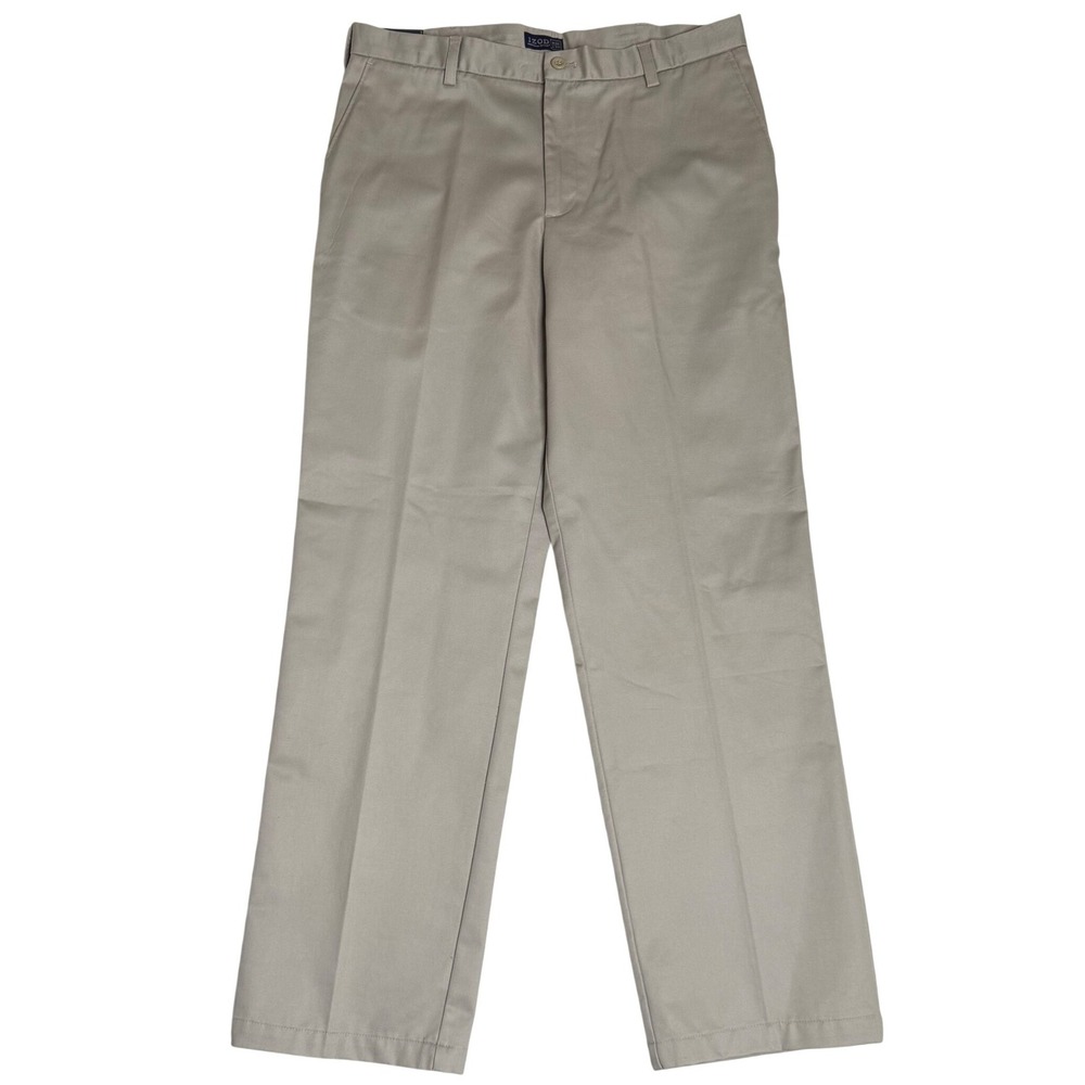Izod American Chino Wrinkle Free Straight Khaki Mens Pants 36x34